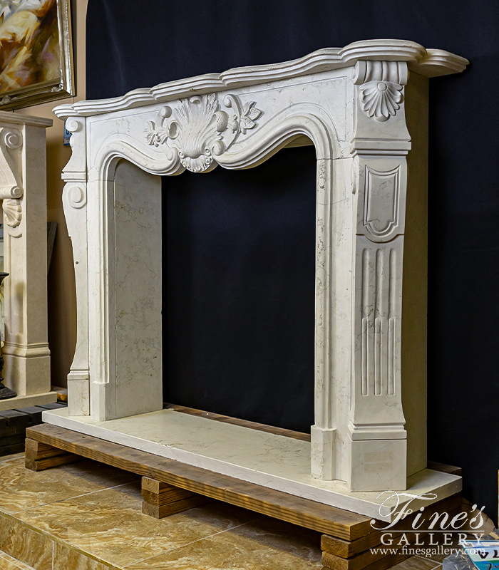 Search Result For Marble Fireplaces  - Italian Bianco Perlino Mantel - MFP-1588